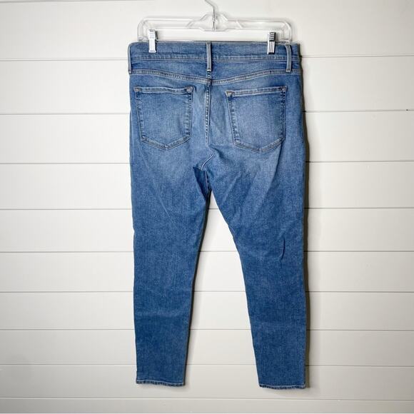 FRAME Le Garçon Mid Rise Skinny Cropped Stretch Jeans Bixby Wash Size 28 - Picture 8 of 10